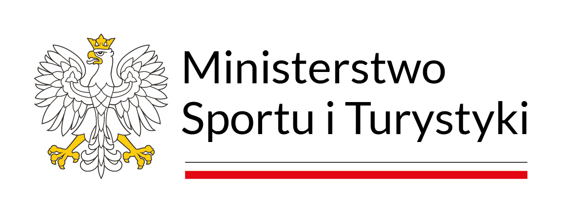 Logo Ministerstwa Sportu i&nbsp;Turystyki Rzeczypospolitej Polskiej &ndash; po lewej biały orzeł w&nbsp;koronie na&nbsp;czarnym tle, po prawej napis &bdquo;Ministerstwo Sportu i&nbsp;Turystyki&rdquo;, a&nbsp;pod nim poziomy pasek w&nbsp;barwach biało-czerwonych
