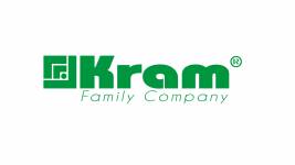 logo firmy Kram, zielone litery