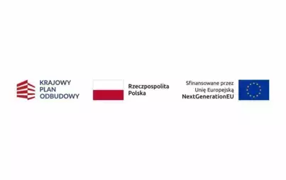 Grafika zawiera zestawienie znaków KPO, barw RP i Next Generation EU