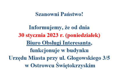 Zdjęcie do Biuro Obsługi Interesanta funkcjonuje w budynku Urzędu Miasta przy ul. Jana Głogowskiego 3/5