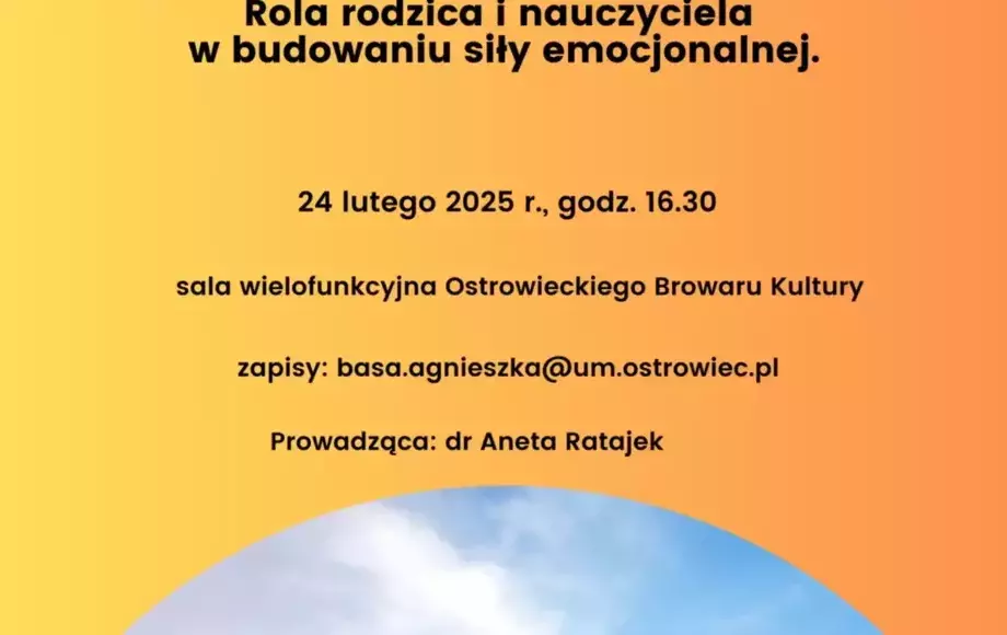 Zaproszenie na bezpłatny wykład dotyczący wspierania odporności psychicznej dzieci