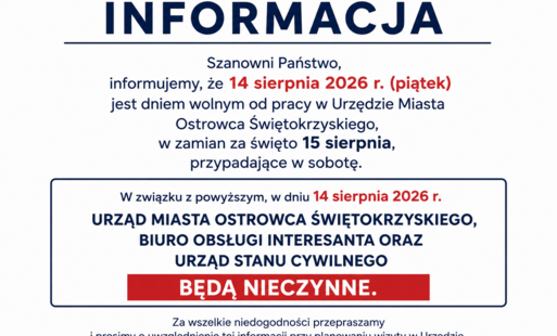 Zdjęcie do Urząd Miasta nieczynny 14 sierpnia