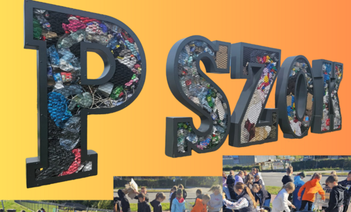 Zdjęcie do PSZOK w Ostrowcu Świętokrzyskim zyskał wyjątkową ozdobę w duchu recyklingu
